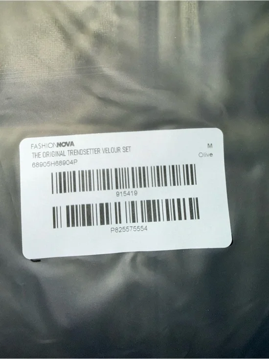 Fashion Nova Olive Velvet Zip Hoodie and Jogger set - Medium - Picture 5 of 5